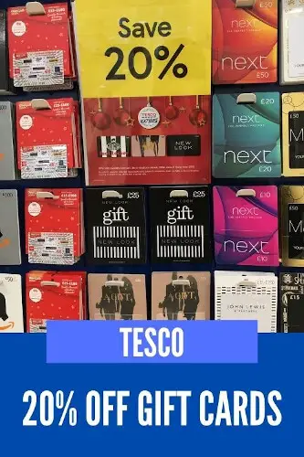 Tesco 20% off Gift Cards Dates 2024