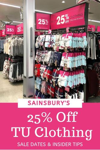 Sainsbury's TU 25% off Clothing Sale Dates 2024