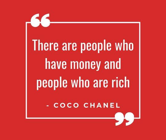 There are people who have money and people who are rich