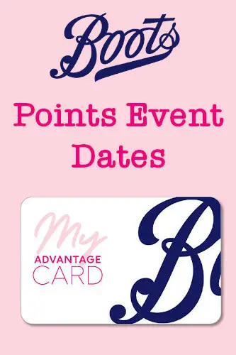Boots Points Event Dates