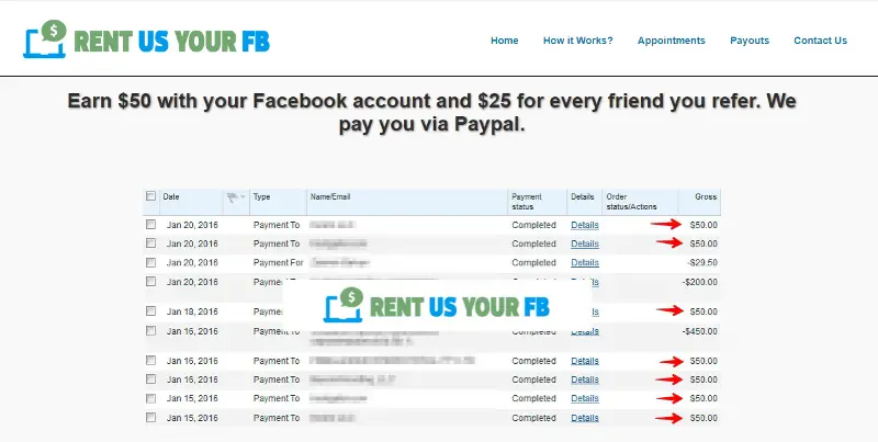 rent your facebook scam